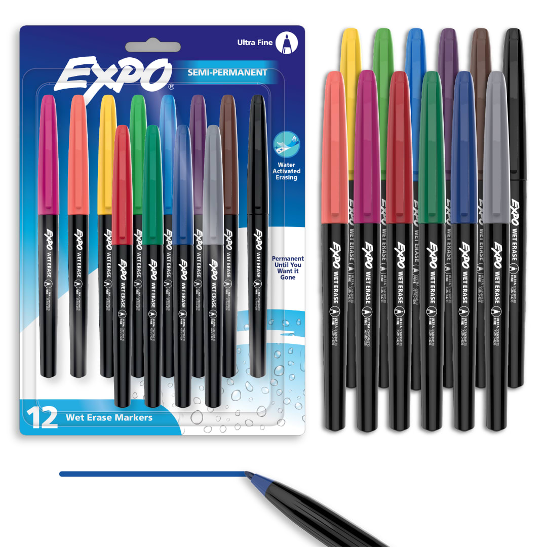 EXPO WET ERASE 12CT ASST ULTRA FINE