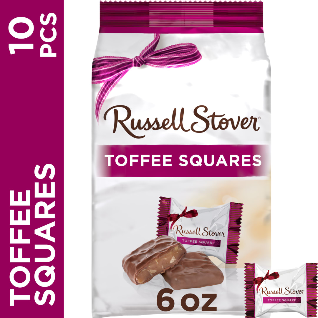 RUSSELL STOVER Milk Chocolate Toffee Squares Candy Gift Bag, 6 oz.