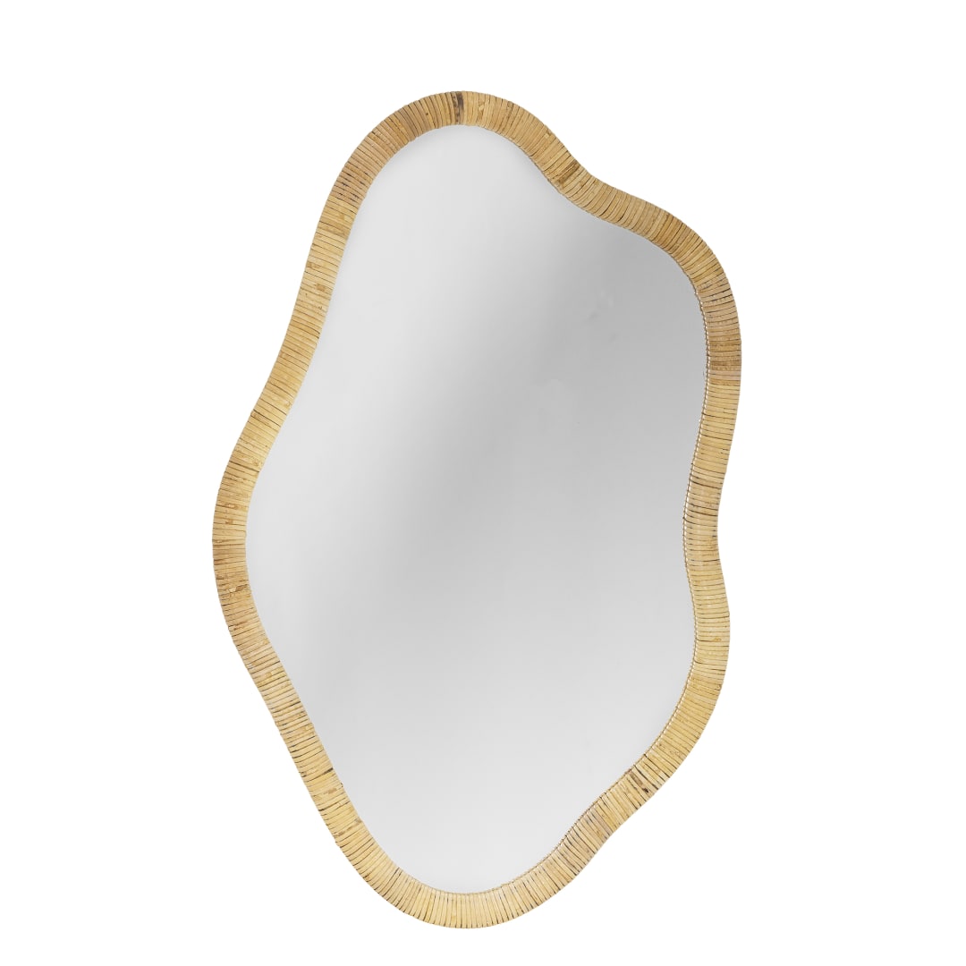 82064571 - Ashlie Wall Mirror, Nature, Rattan STOCK: 95