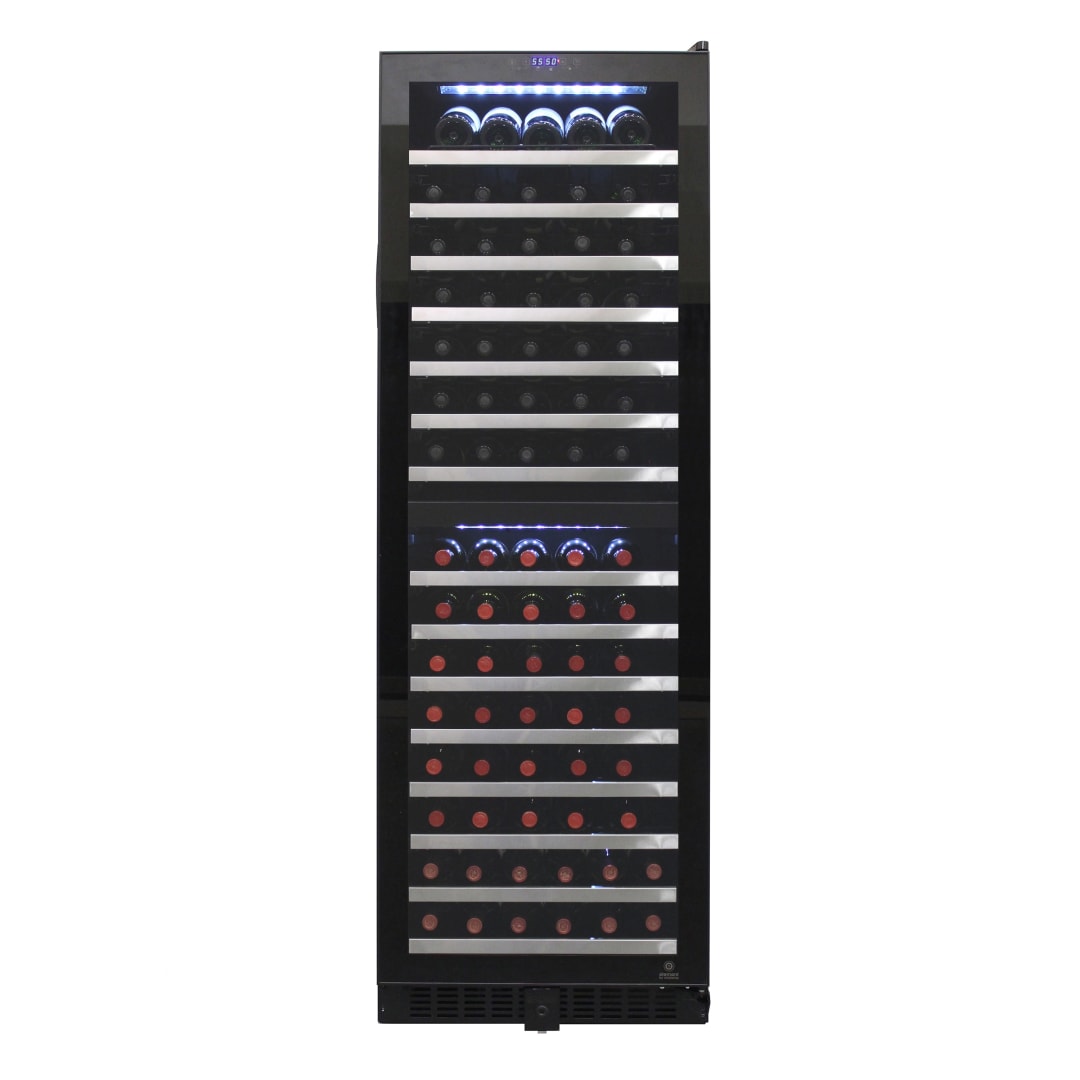 Vinotemp Butler Series Dual-Zone Wine Cooler, 150 Bottle Capacity, in Black (EL-142TSST)