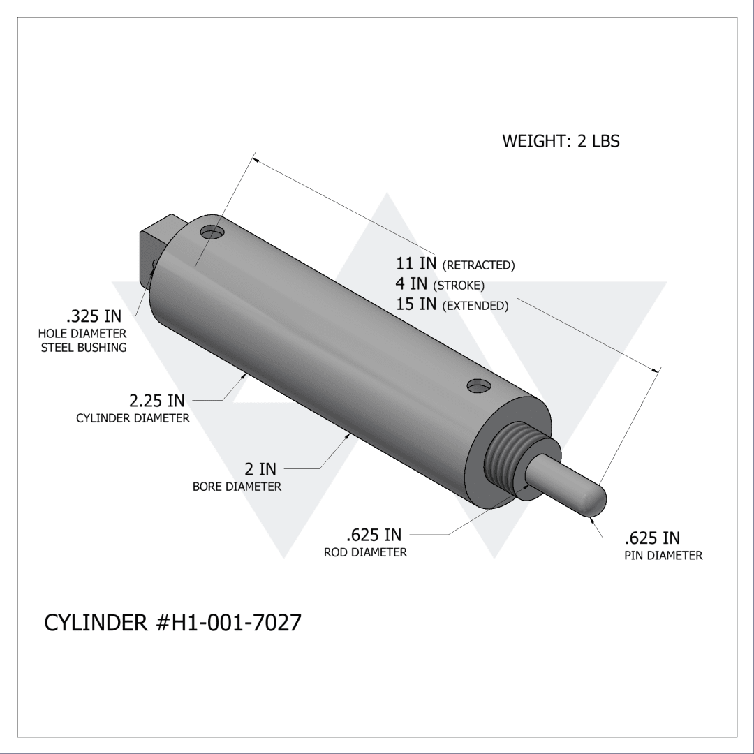 Wastebuilt® Replacement for Heil Air Cylinder (2" X 0.625" X 4")