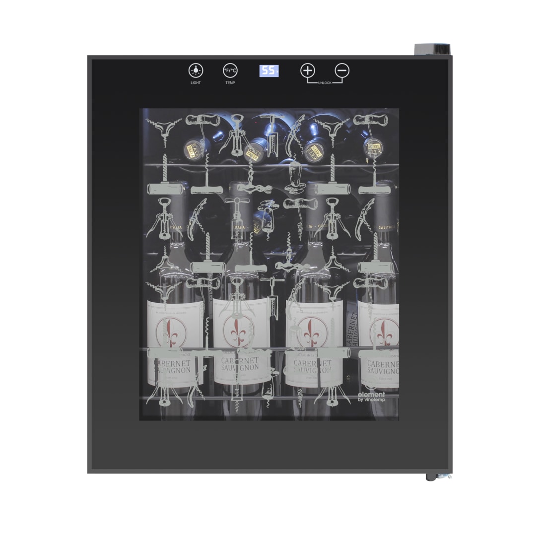 EL-15TSCS - 15 Bottle Wine Cooler Glass Door Commercial Grade