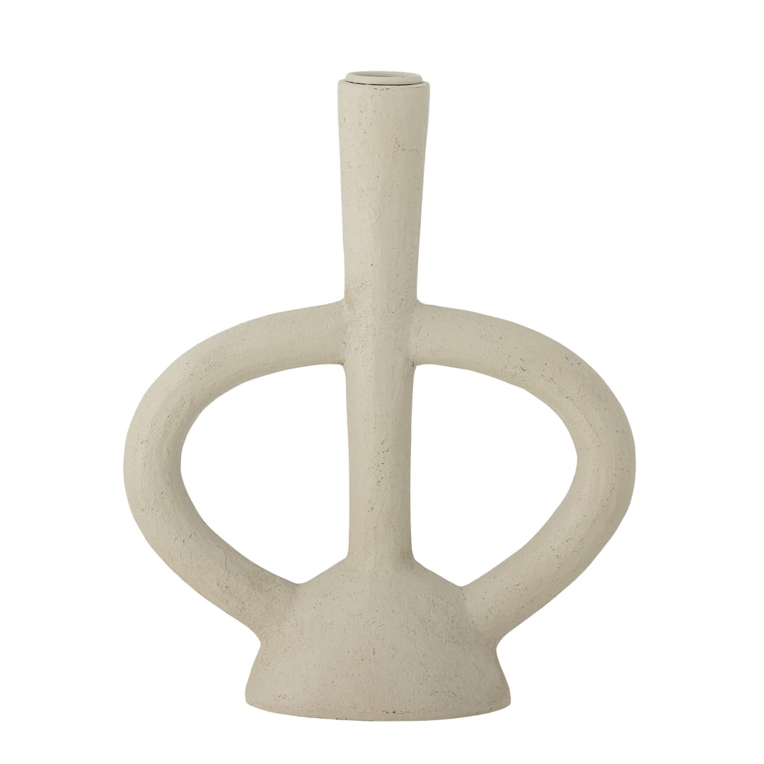 82057603 - Ramina Candle Holder, White, Polyresin STOCK: 158