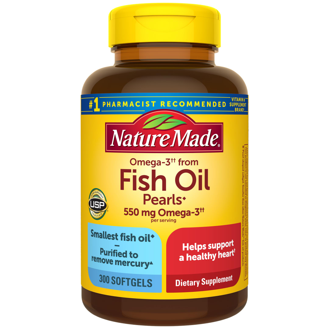 Nature Made Omega 3 Fish Oil Supplements, 550mg Per Serving, Fish Oil Omega 3 Supplements as Ethyl Esters for Healthy Heart Support, 300 Softgels, 100 Day Supply