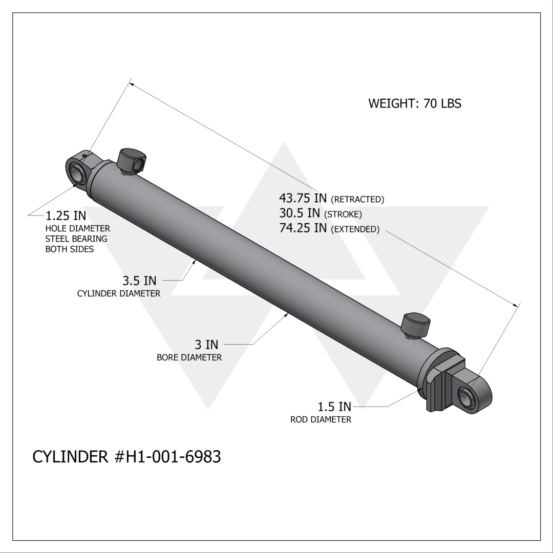 Wastebuilt® Replacement for Heil Reach Cylinder (3" X 1.5" X 30.5")