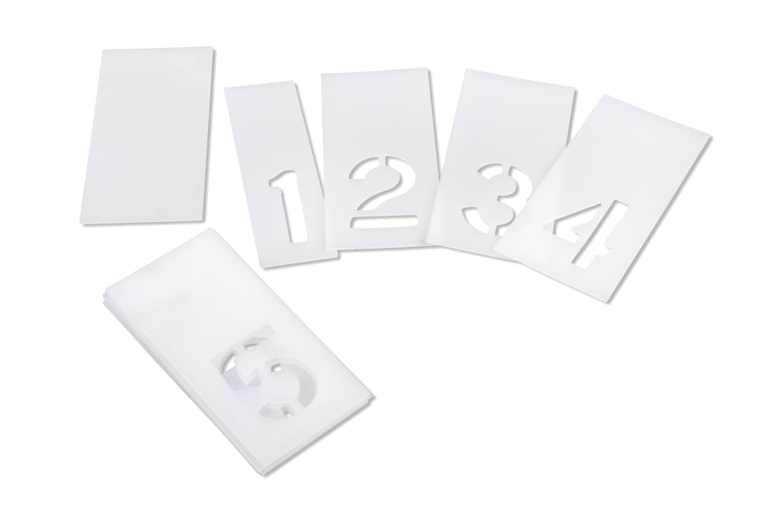 Stencil Set-Number 4"x2-3/4" LDPE Curb 12 Pieces