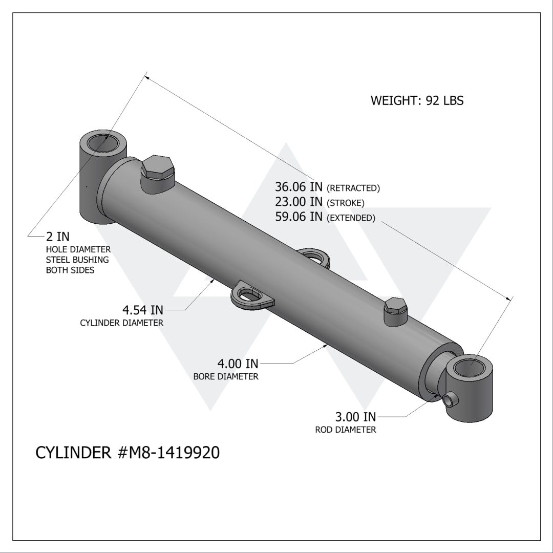 Wastebuilt® Replacement for McNeilus Standard Packer Cylinder (4" X 3" X 23")