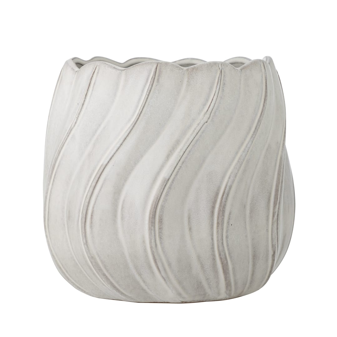 82062977 - Isidora Flowerpot, White, Stoneware STOCK: 195