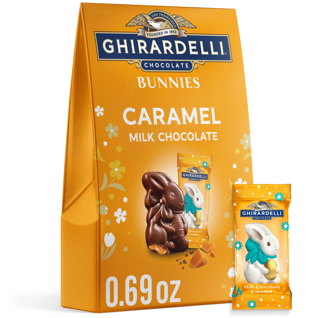GHIRARDELLI Caramel Milk Chocolate Bunnies, .69 oz Bag