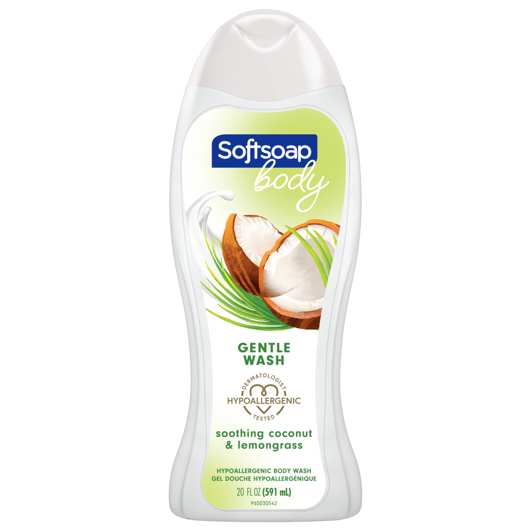Softsoap Hypoallergenic Body Wash, Coconut Gentle Wash - 20 Fluid Ounce