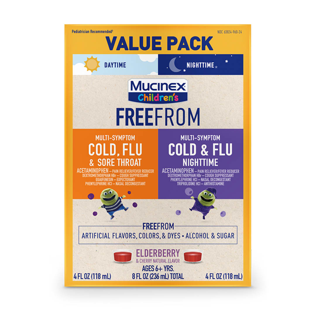 MUCINEX® Children's Liquid - Free From Multi-Symptom Day Night 6/(2x4) oz.