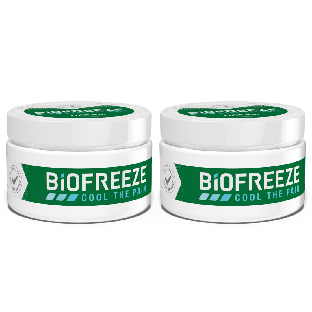 Biofreeze Pain Relief Cream, 3 oz. Jar, Pack of 2