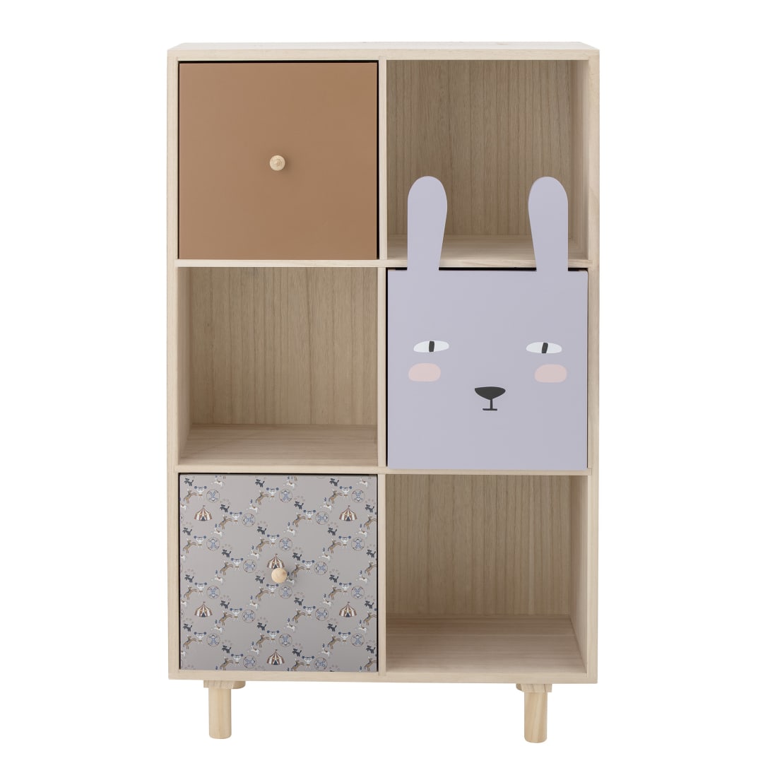 82054166 - Calle Bookcase w/Drawers, Multi, Paulownia STOCK: 124