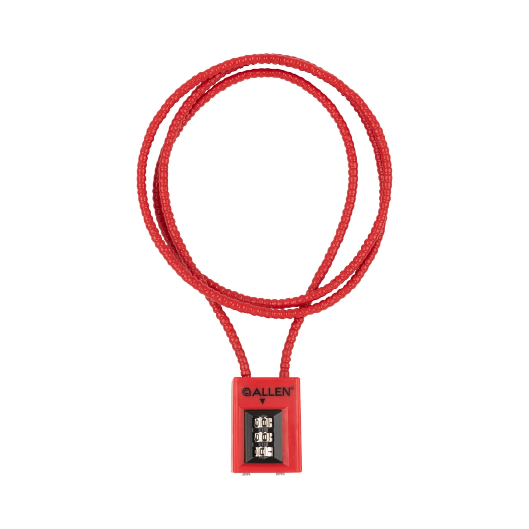 Allen Company Combination Cable Gun Lock, 4-Foot, Red