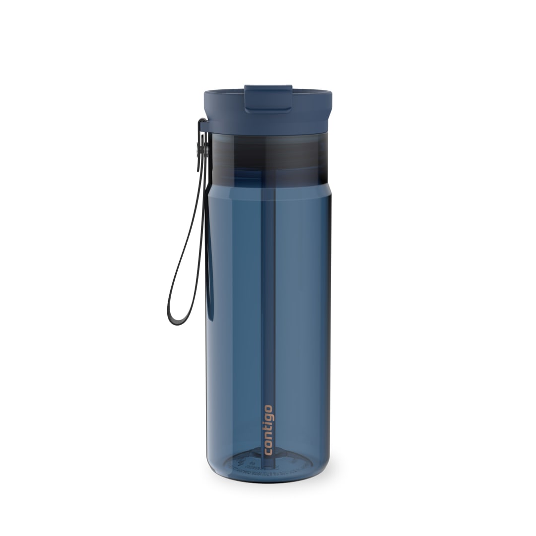 Contigo DualSip Plastic Water Bottle with 2-Way Lid and Carrying Strap, 24 oz (710 ml)