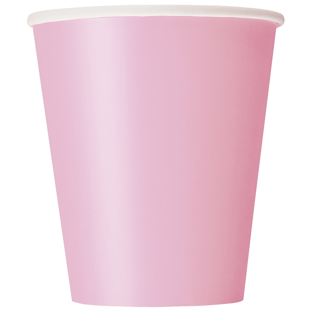 Lovely Pink Solid 9oz Paper Cups, 8ct