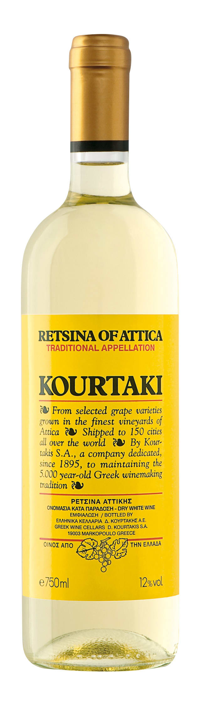 Kourtaki Retsina of Attiki 12pk 750ml 23 PRF GLS