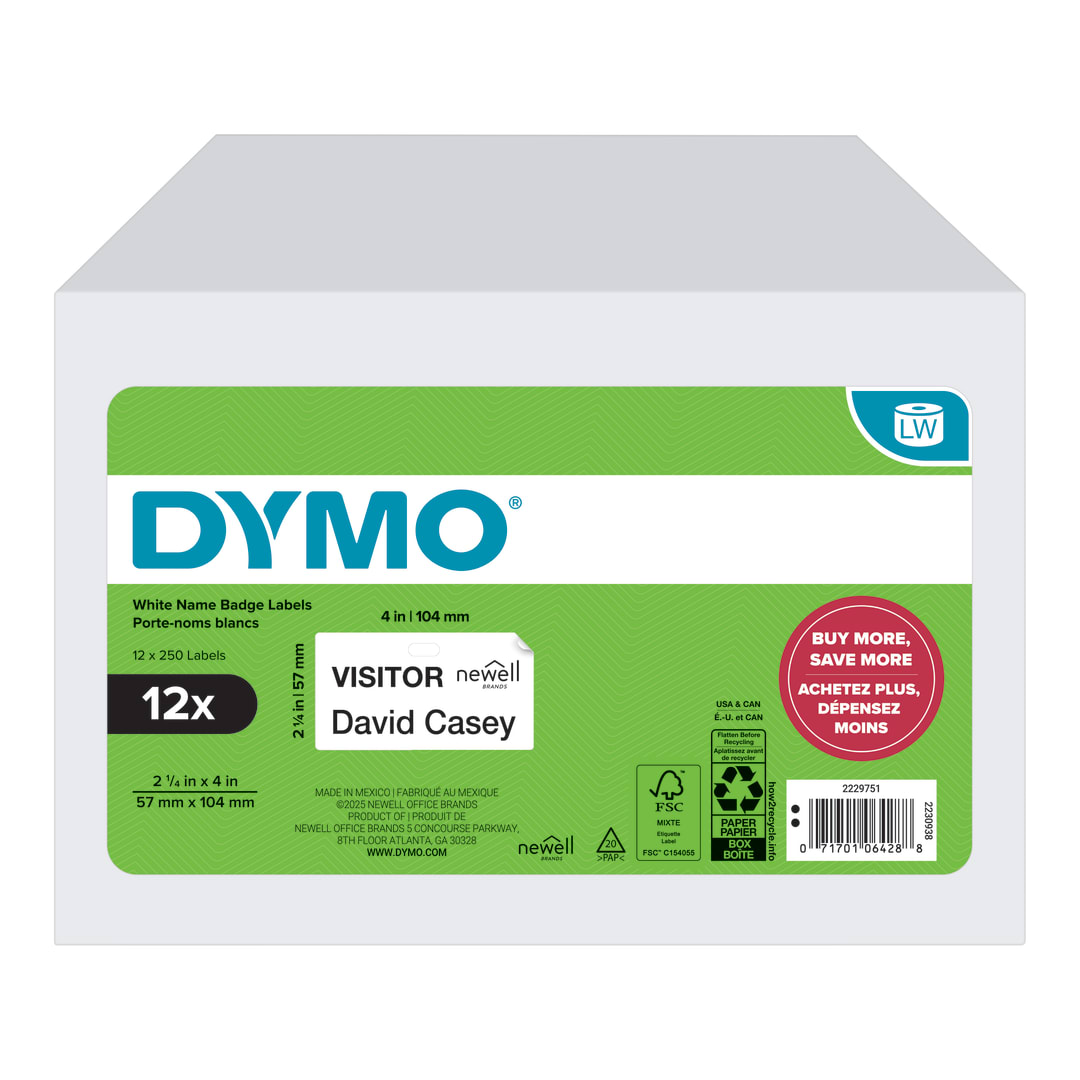 DY LW 2-1/4X4" NB LBL 250CT12PK