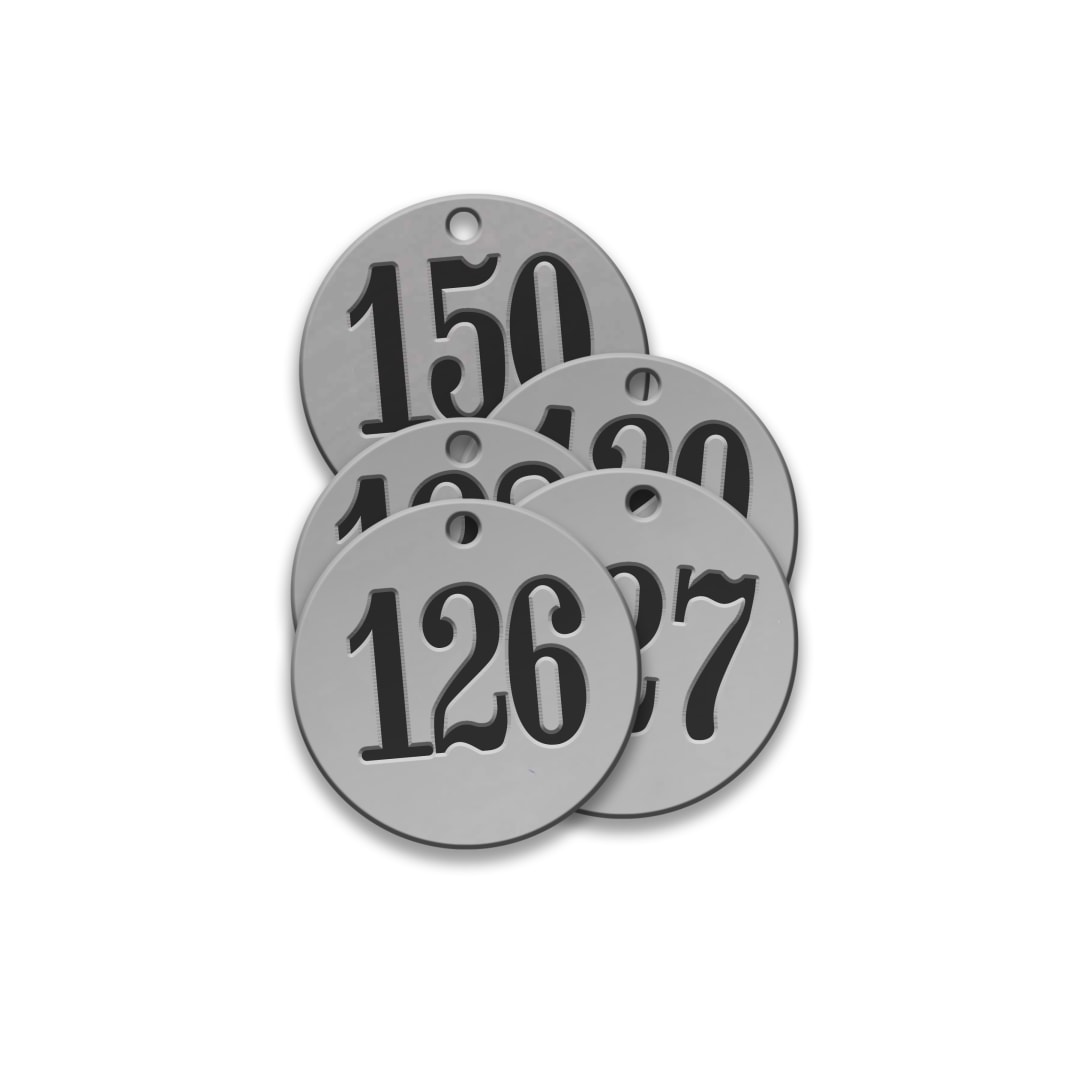 Pre-Marked Tag-Round 126-150 1" Stainless Steel 100 Pack