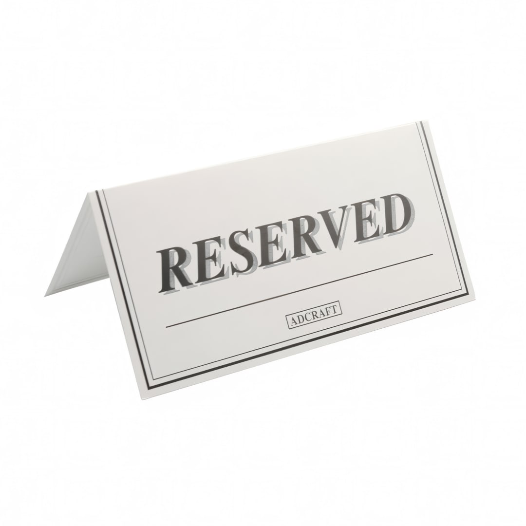 RES-48PK - 'RESERVED' SIGN TENTS 48 PACK