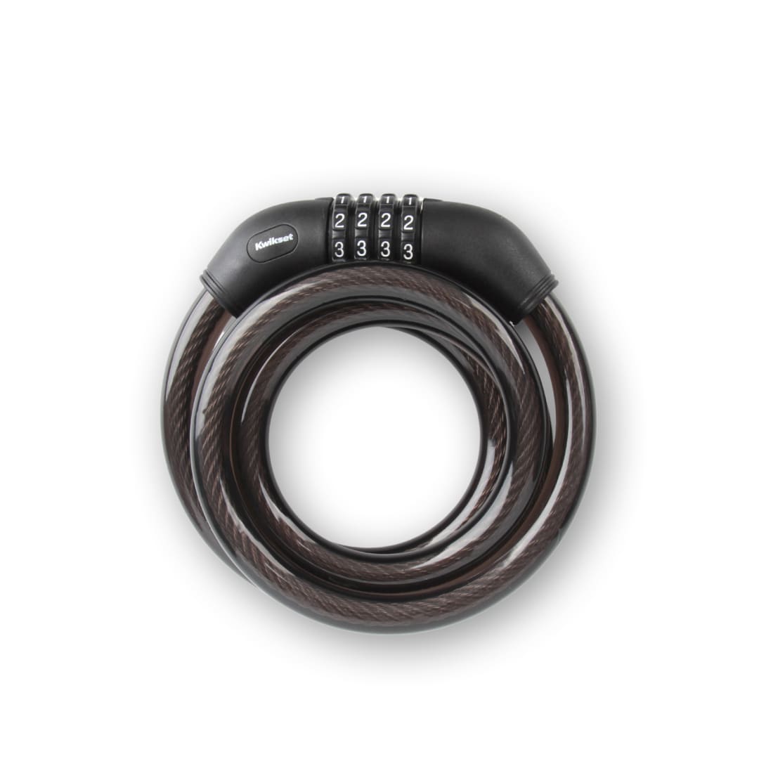 Kwikset 6 ft Combination Bicycle Cable Lock, 4-Digit, 5/8 in Diameter, 1 Pack