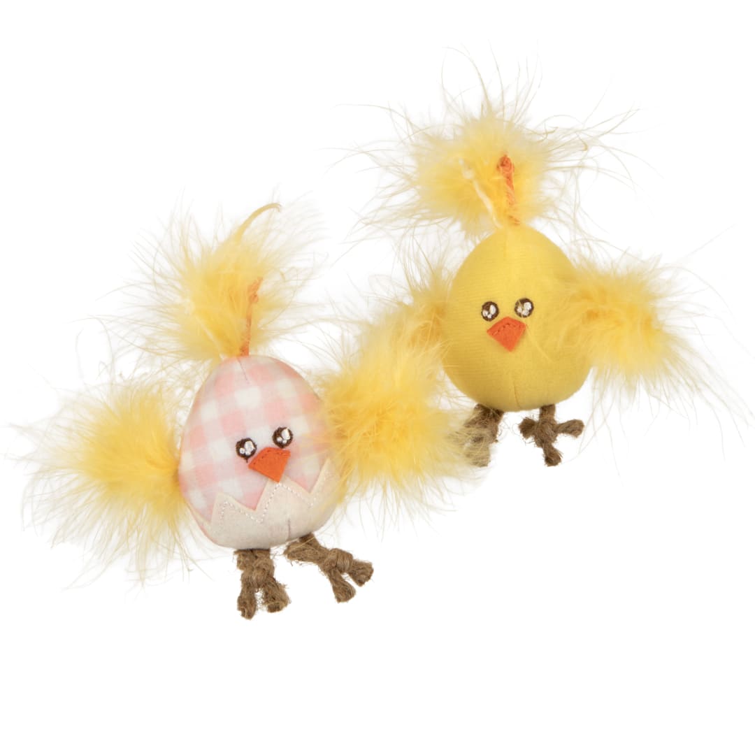 SmartyKat Catnip Chicks Spring Soft Plush Cat Toys Set of 2