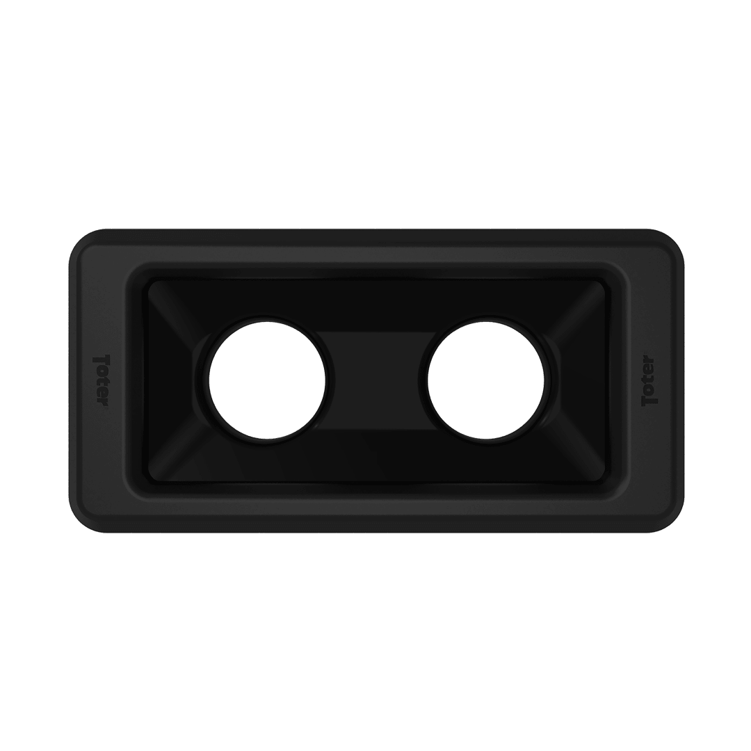 Slimline Rectangular Trash Can Lid with Can Cutout - Black