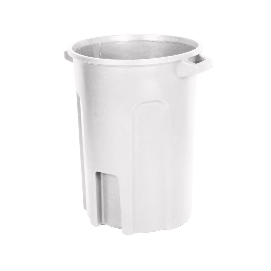 32 Gal. Round Trash Can with Lift Handle - Bright White