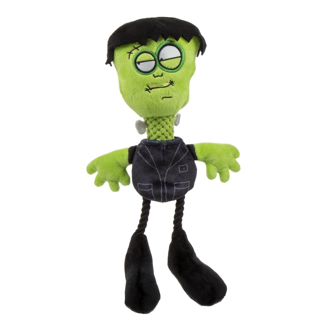 goDog Halloween Multi-tug Frankenstein Squeaky Plush Dog Toy, Chew Guard Technology