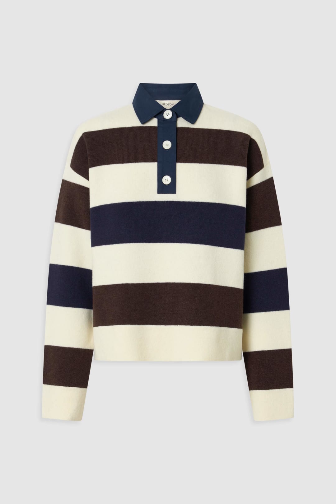 Contrast Collar Rugby Knit
