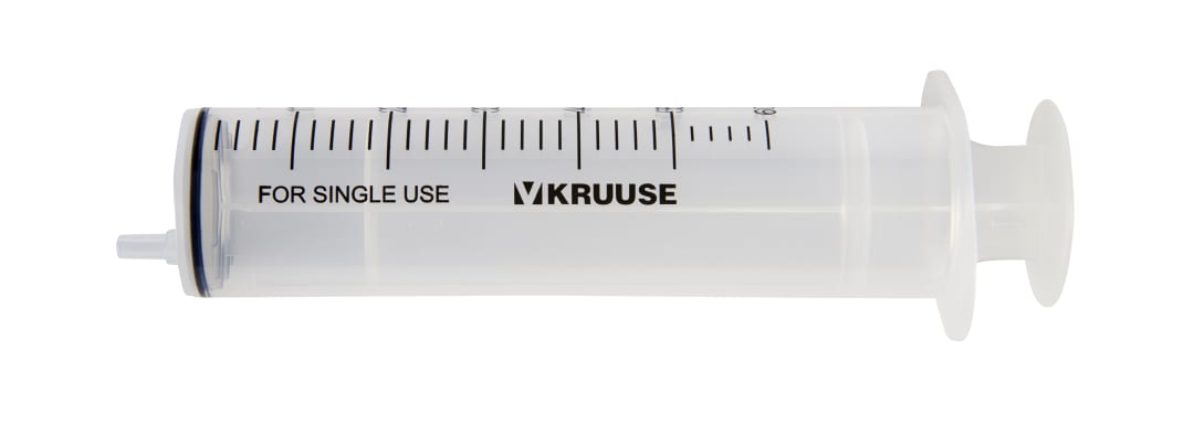 KRUUSE 3-Component Silicone Luer Slip Syringe, Eccentric, 50mL