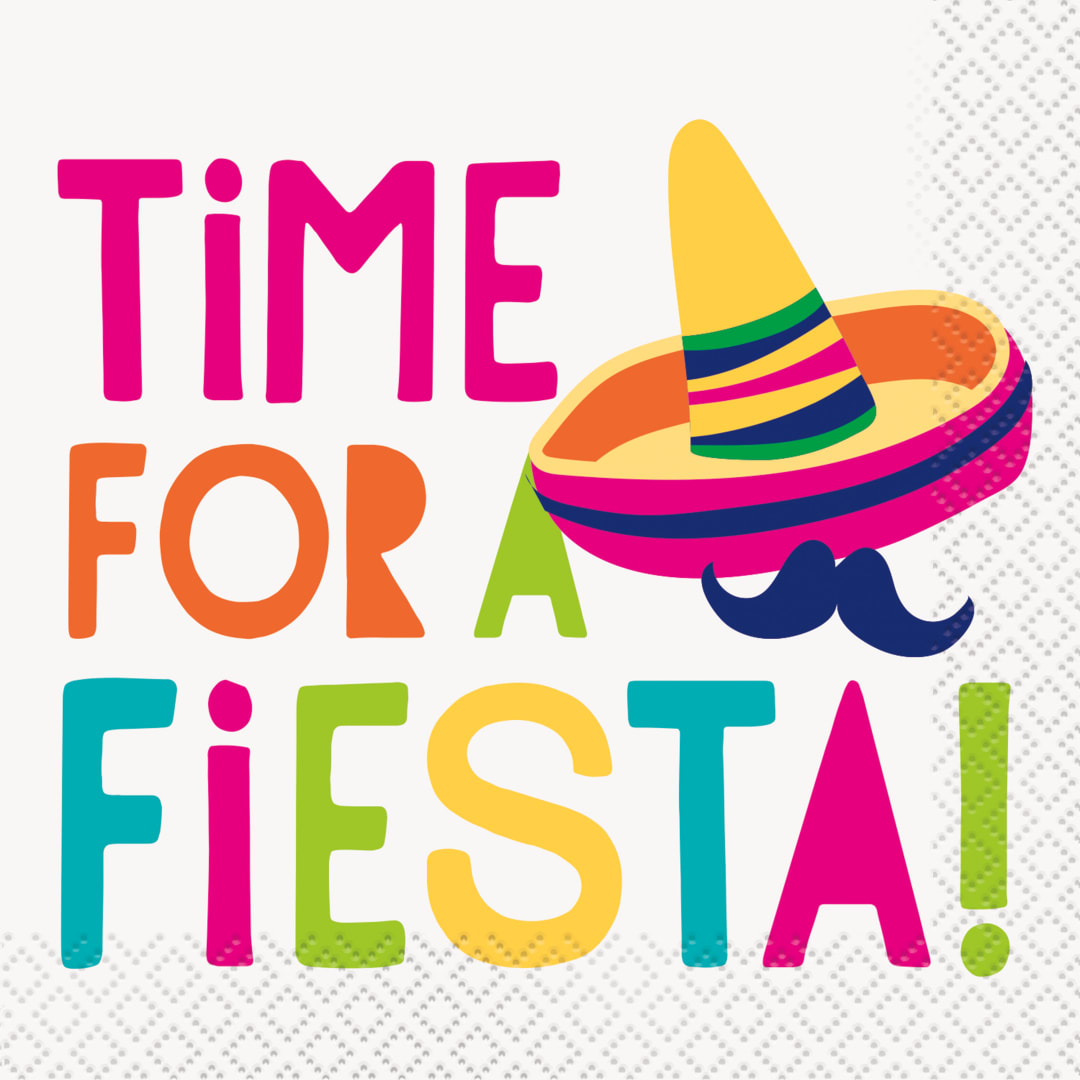 Fiesta "Time for a Fiesta!" Beverage Napkins, 16ct