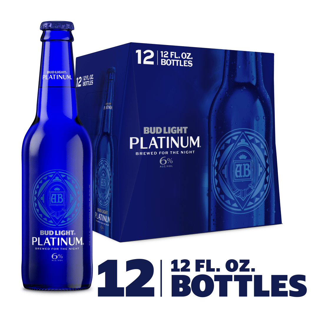 Bud Light Platinum Beer, 12 Pack Beer, 12 FL OZ Bottles, 6% ABV