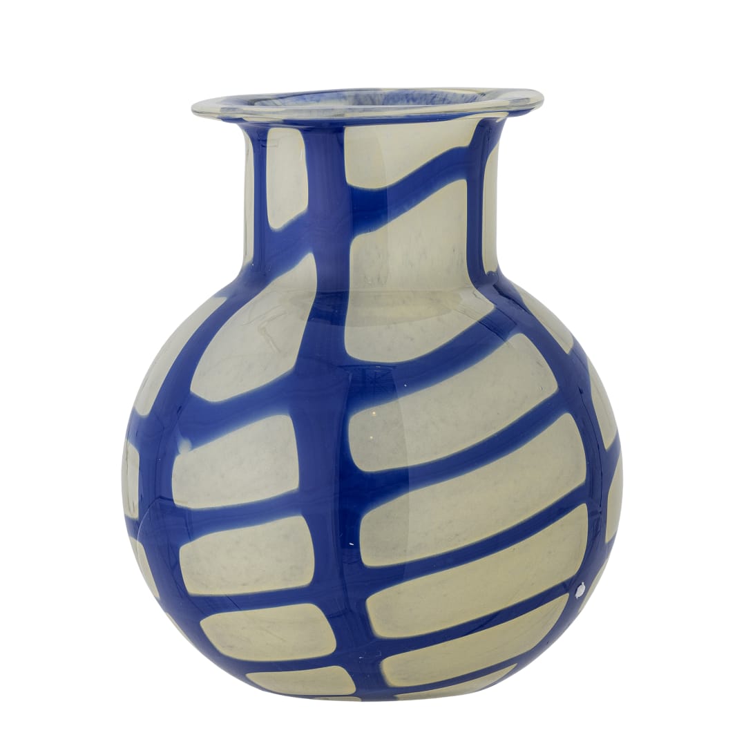 82061719 - Kiran Vase, Blue, Glass STOCK: 16