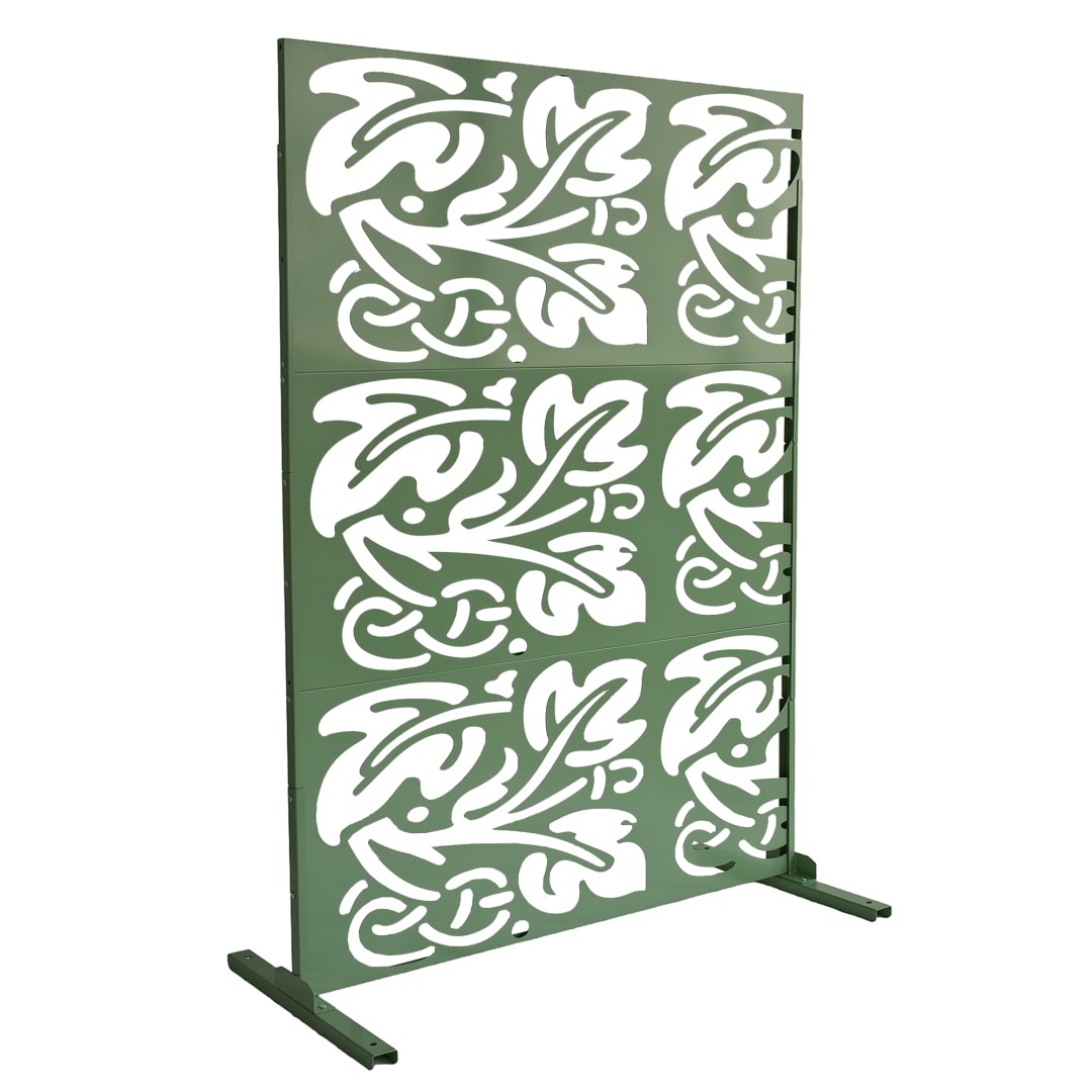 6 ft. x 4 ft. Green Freestanding Metal Privacy Screen Room Divider