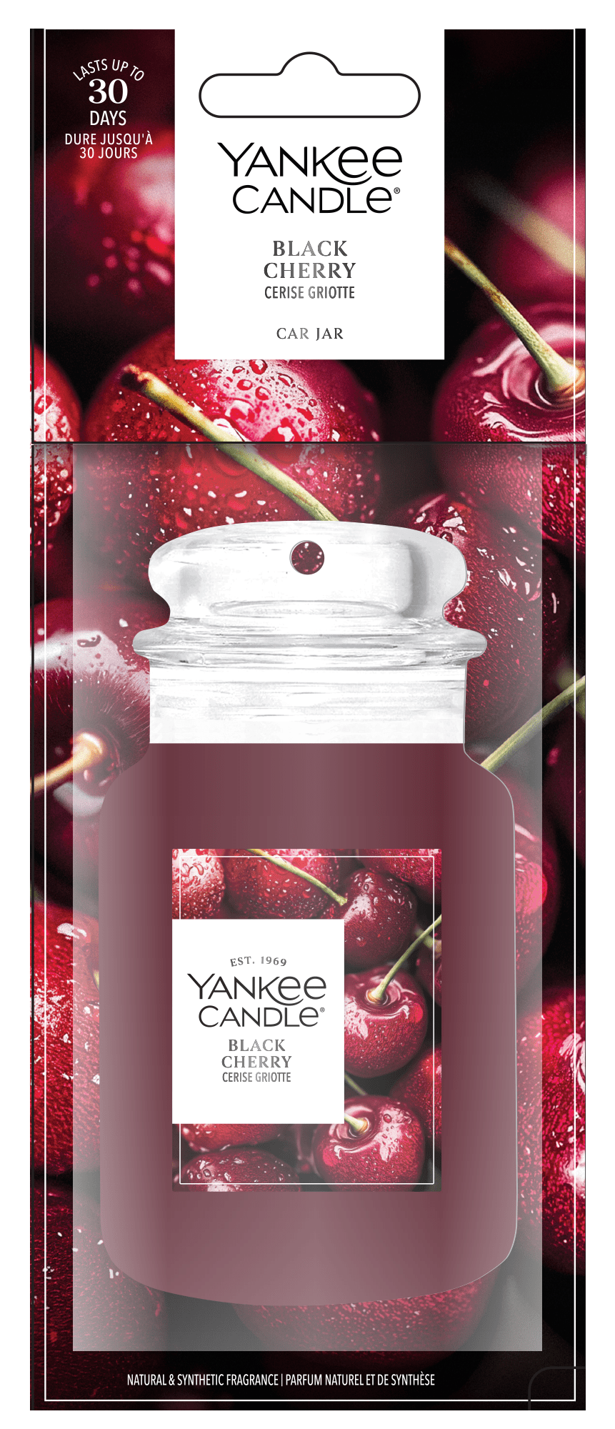 Yankee Candle | Car Jar | Cereza Negra | Para coches y pequeños espacios en casa | Hasta 30 días