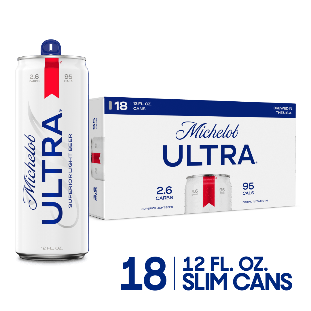 Michelob ULTRA Light Beer, 18 Pack Beer, 12 FL OZ Cans, 4.2% ABV