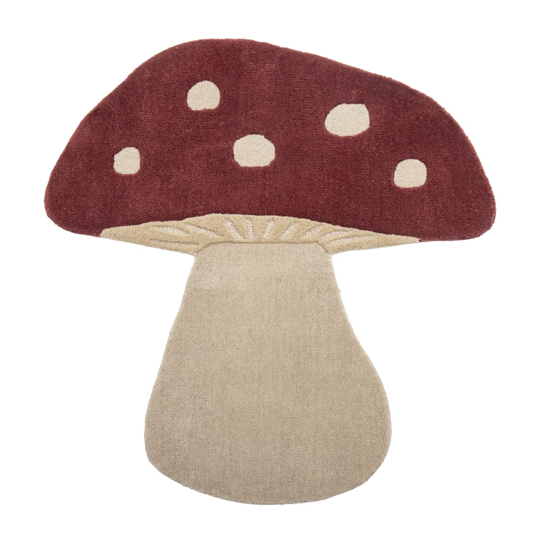82058403 - Mushroom Rug, Red, Wool STOCK: 147