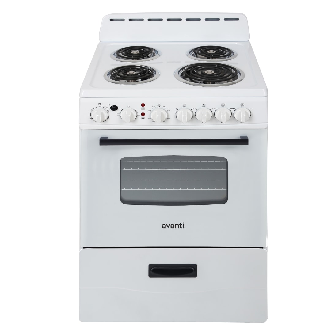 Avanti 24" Electric Range Oven with Framed Glass Door, in White (ERU240P0W)