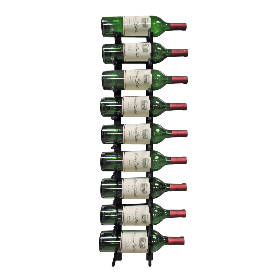 Vinotemp Epicureanist Modern Peg Wine Rack, 9 Bottle Capacity, in Black (EP-PEGWALL9B)