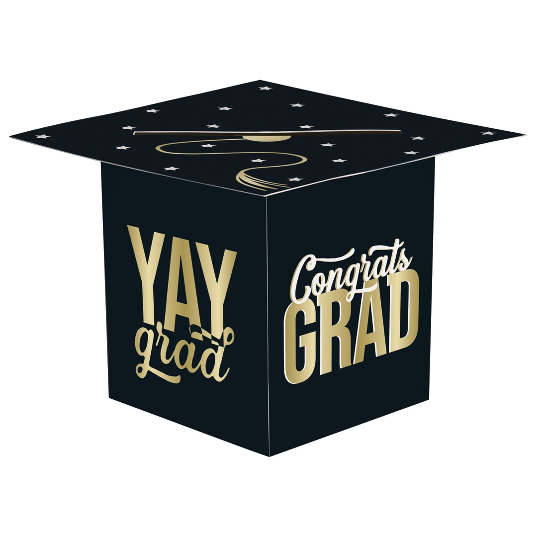Classy Graduation "Yay Grad" Cap &amp; Tassel Card Box