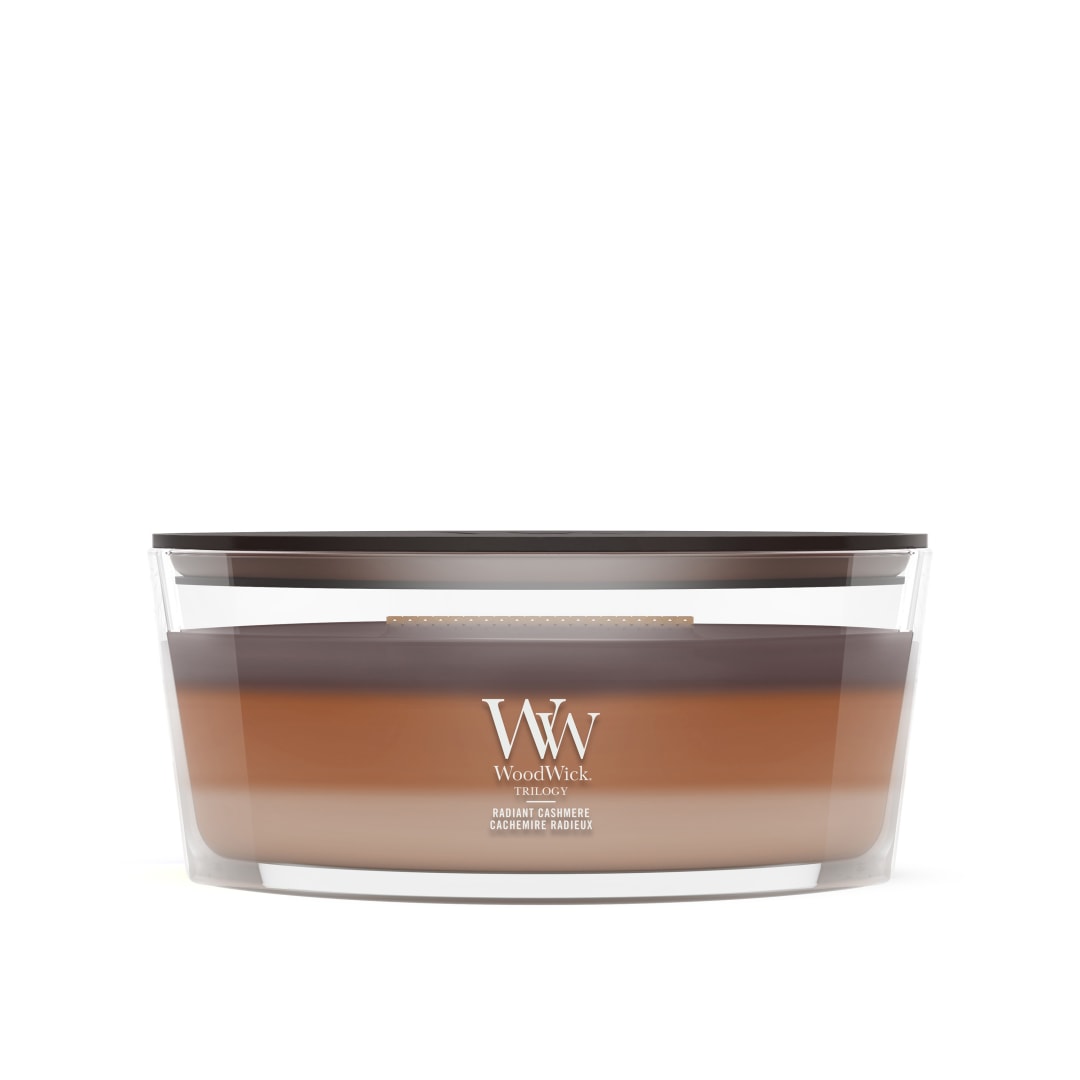 WoodWick Vela perfumada | Vela elíptica | Radiant Cashmere | Regalos perfectos para mujeres
