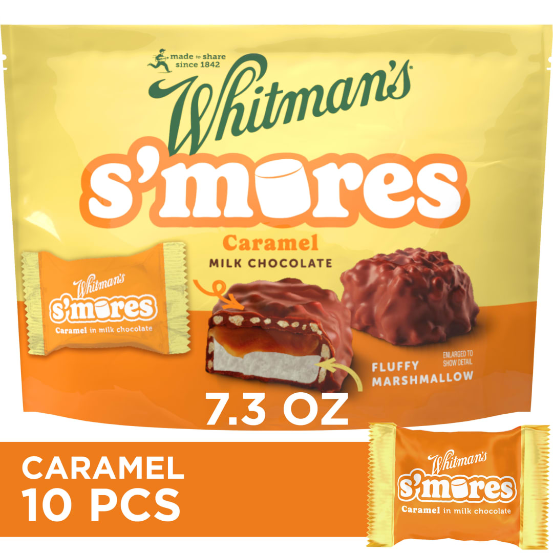 WHITMAN'S S'Mores Caramel Milk Chocolate Candy, Bag 7.3. oz (10 pieces)