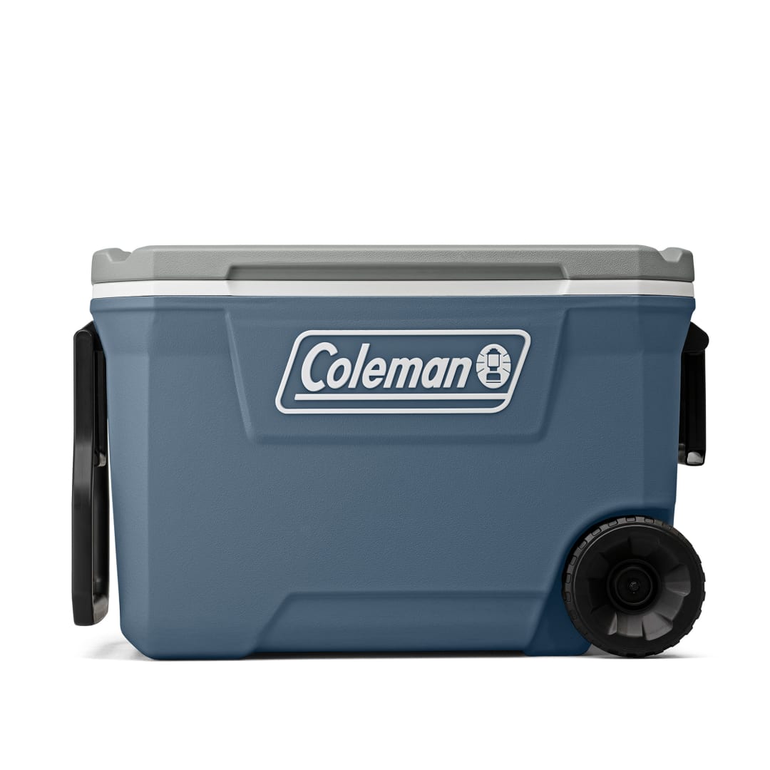 Coleman® Serie 316 Hielera con Ruedas de 62 QT, Mantiene el Hielo por Días, Azul y Gris