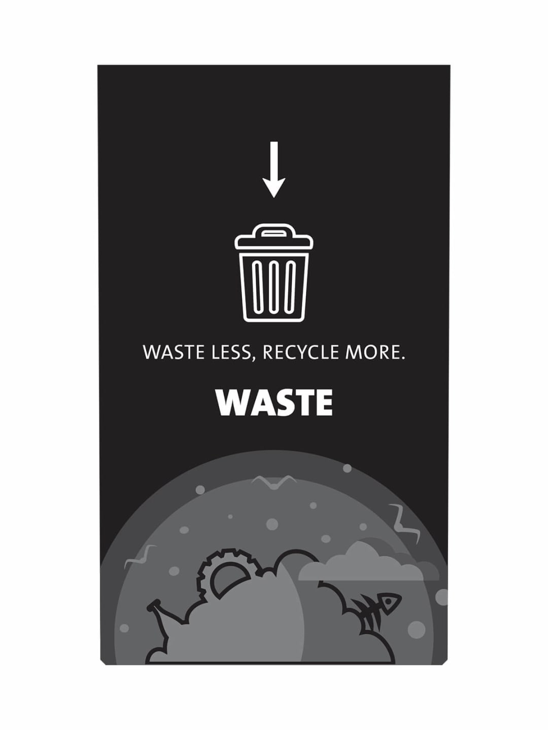  EXPRESSION - Sign - Waste - Black