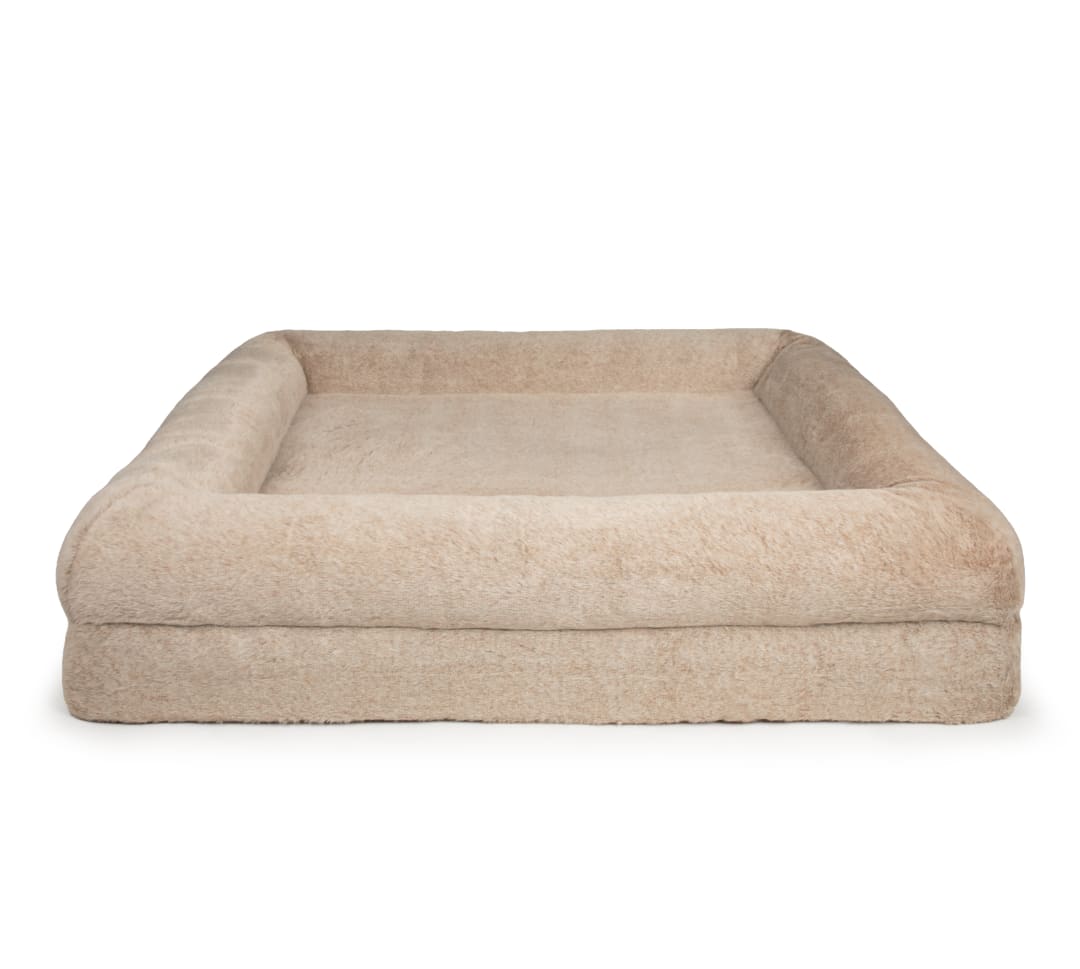 FurHaven Snuggler Orthopedic Bolster Dog Bed, Washable Cover, Jumbo, Mink