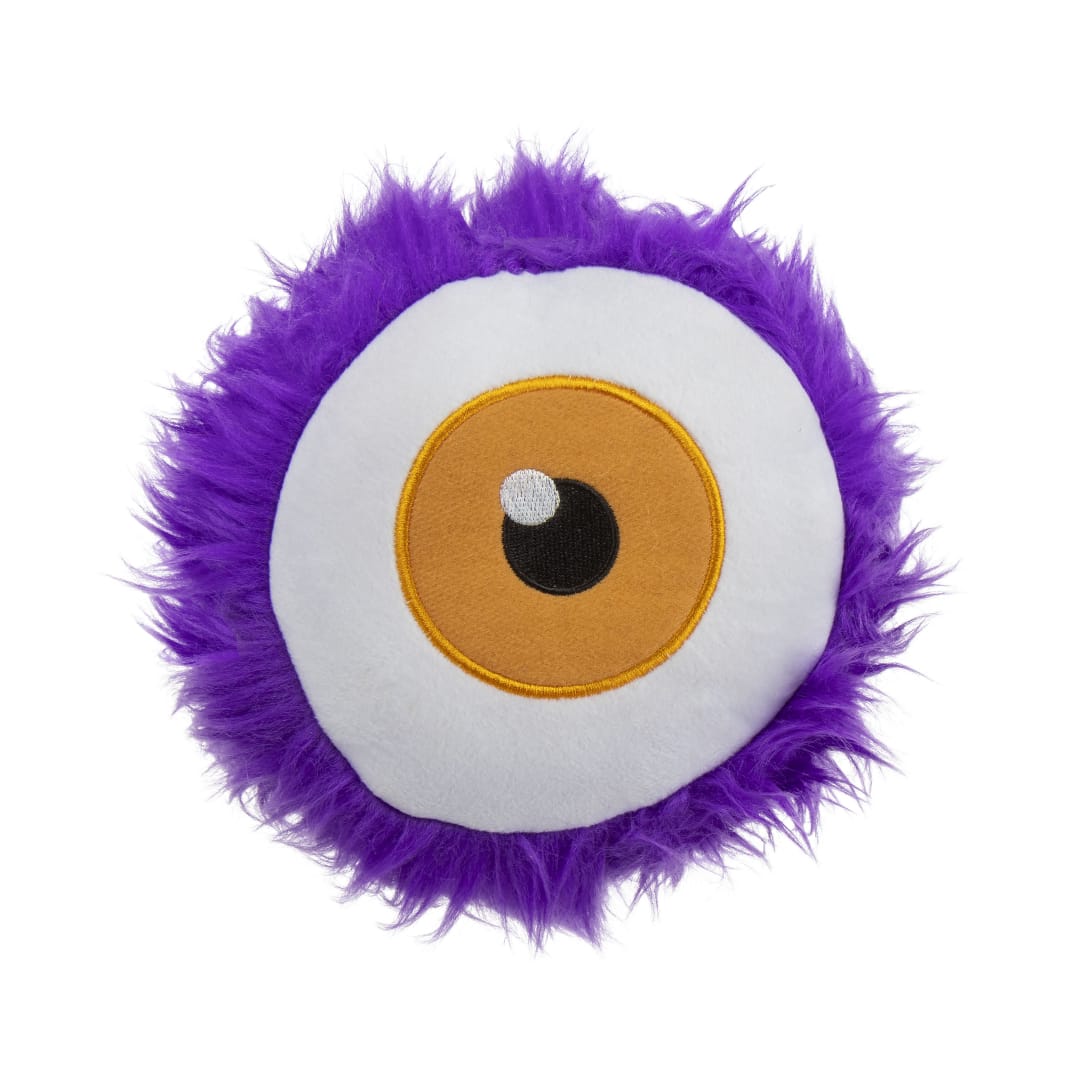 goDog Halloween Silent Squeak Eyeball Squeaky Plush Dog Toy, Chew Guard Technology