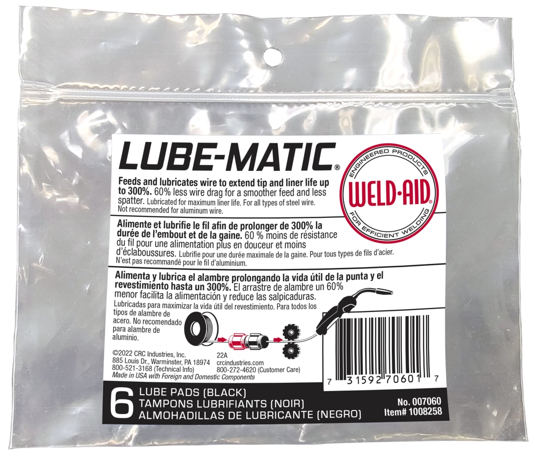 Weld-Aid Lube-Matic Black Pre-Treated Lube Pad 1X6Pad