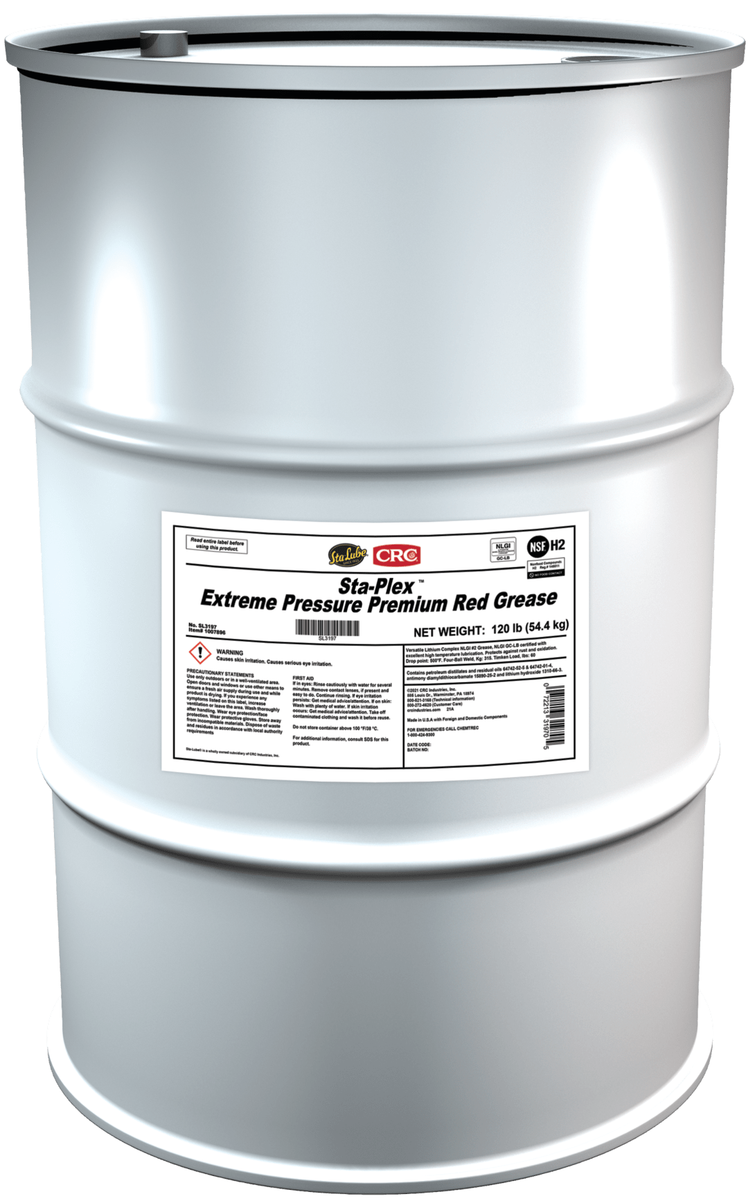 Sta-Lube Sta-Plex EP Premium Red Grease 1X120LBS