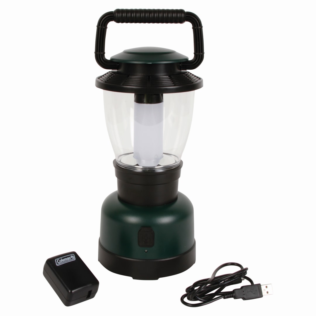 Coleman Rugged Rechargeable 400 Lumens LED Lantern, Impact & Water-Resistant Lantern with USB Charging Port, Lifetime LEDs Never Need Replacing